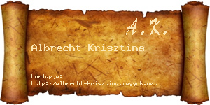 Albrecht Krisztina névjegykártya